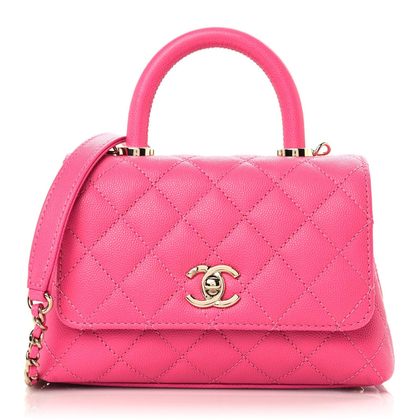 Caviar Quilted Extra Mini Coco Handle Flap Rose