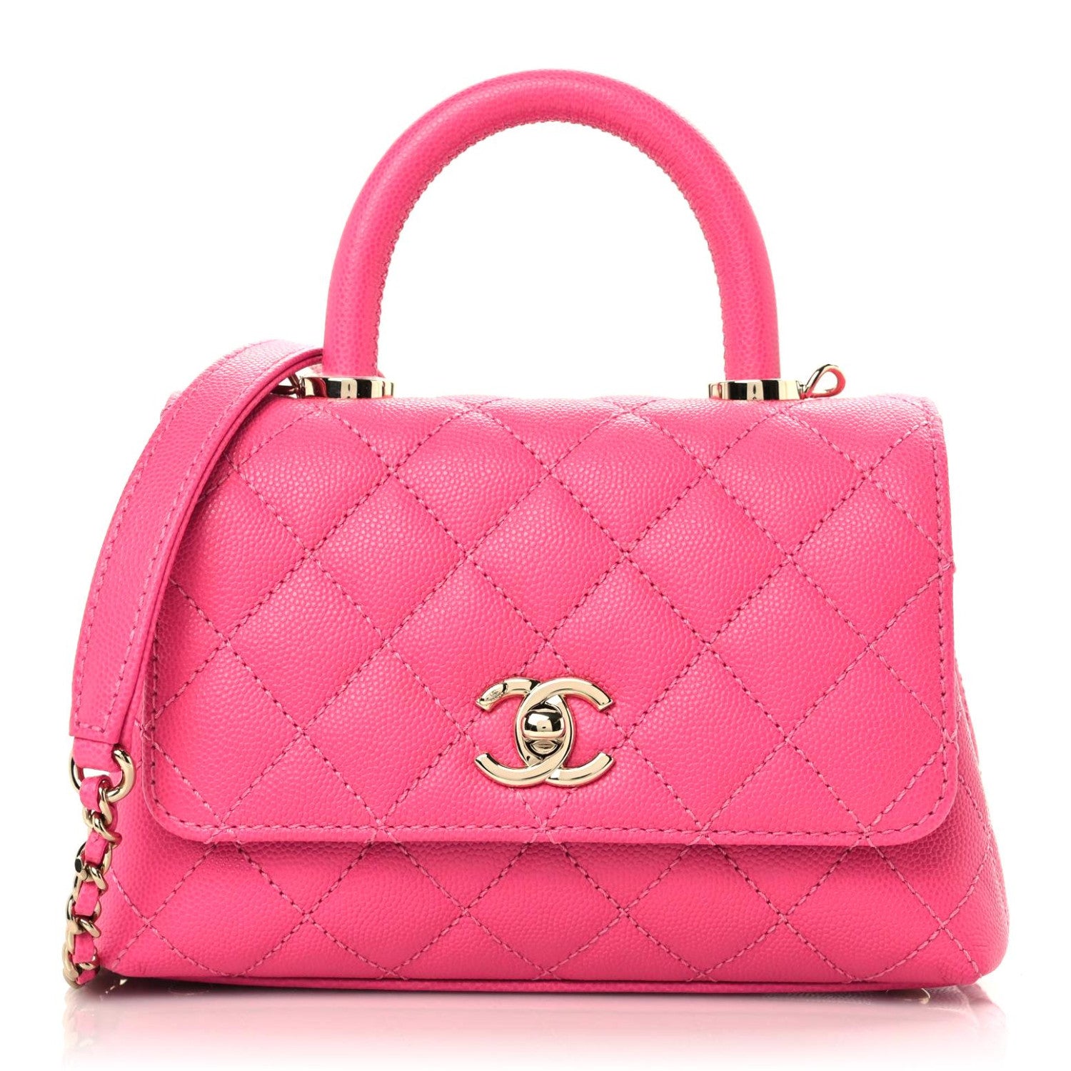 Chanel Caviar Quilted Extra Mini Coco Handle Flap Rose 1 of 10
