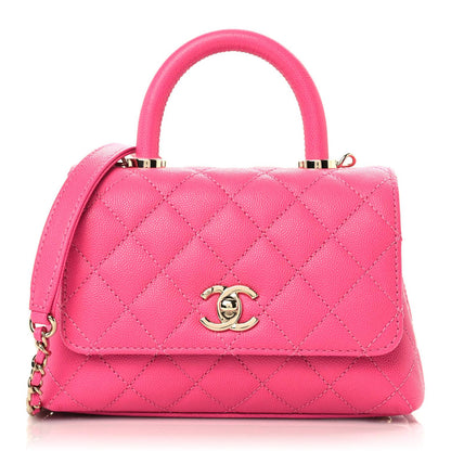 Chanel Caviar Quilted Extra Mini Coco Handle Flap Rose 1 of 10