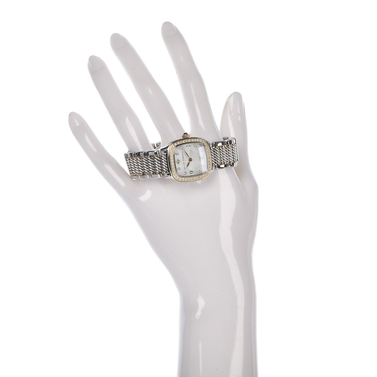 Stainless Steel 18K Yellow Gold Diamond Mother of Pearl 25mm Thoroughbred Quartz Watch