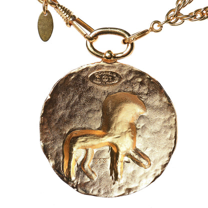 Chanel Lion Medallion Necklace Gold 5 of 5