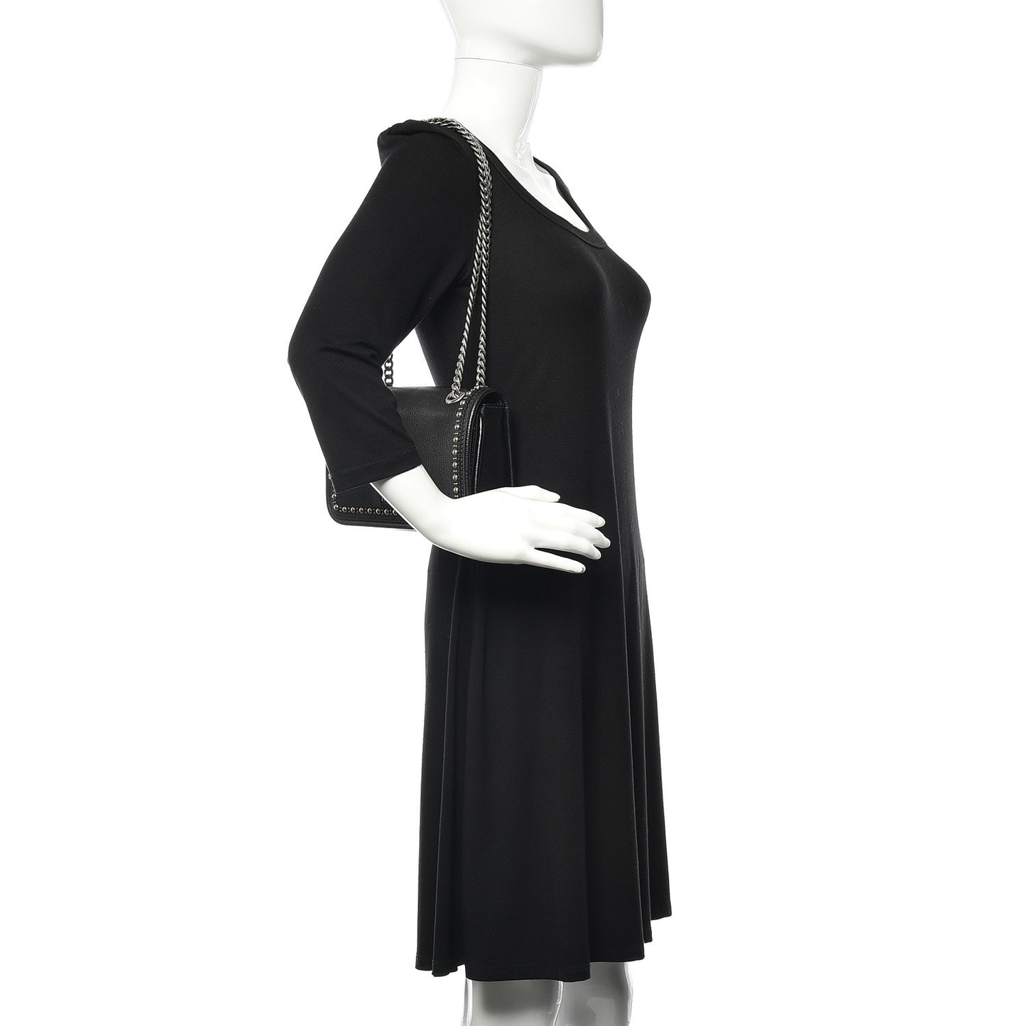 Goatskin Madras Borchie Shoulder Bag Black