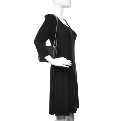 Miu Miu Goatskin Madras Borchie Shoulder Bag Black 2 of 11