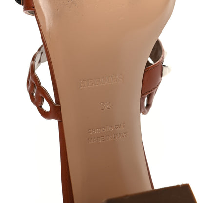 Hermes Nappa Ajaccio Sandals 38 Cognac 7 of 10