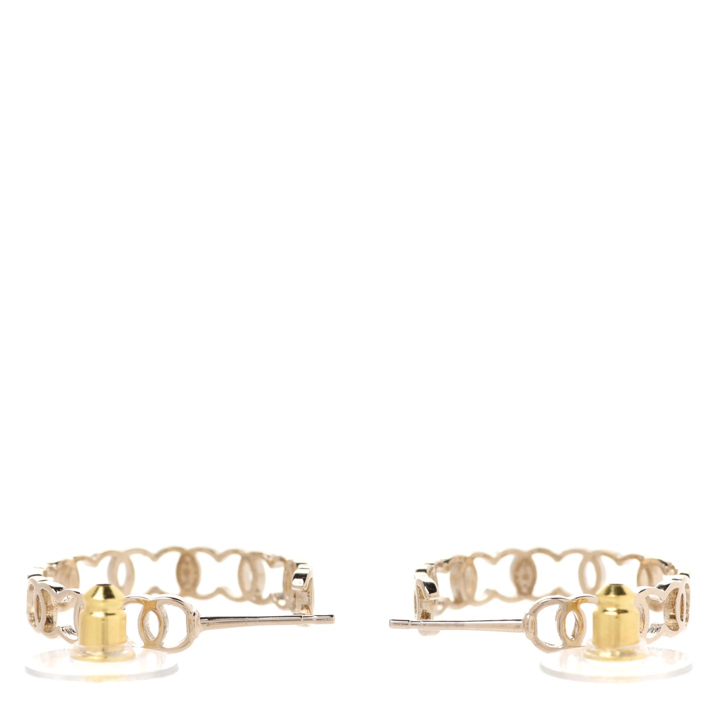 Metal CC Hoop Earrings Gold