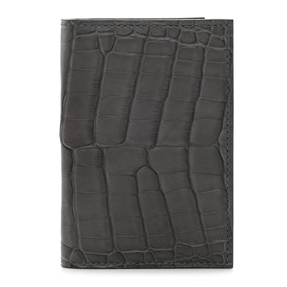 Hermes Matte Alligator MC2 Euclide Card Holder Graphite 1 of 9