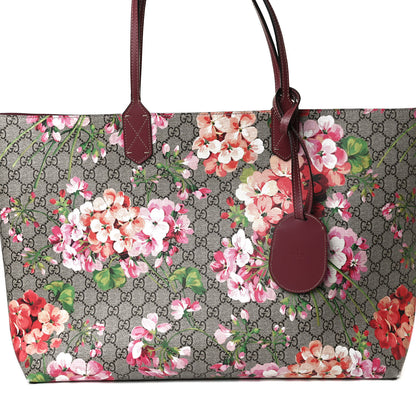 Gucci GG Supreme Monogram Blooms Large Reversible Tote Beige Multicolor Dry Rose 8 of 14