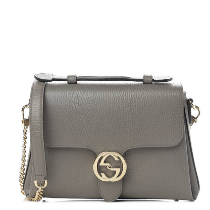 Gucci Dollar Calfskin Interlocking G Top Handle Shoulder Bag Loess 1 of 9