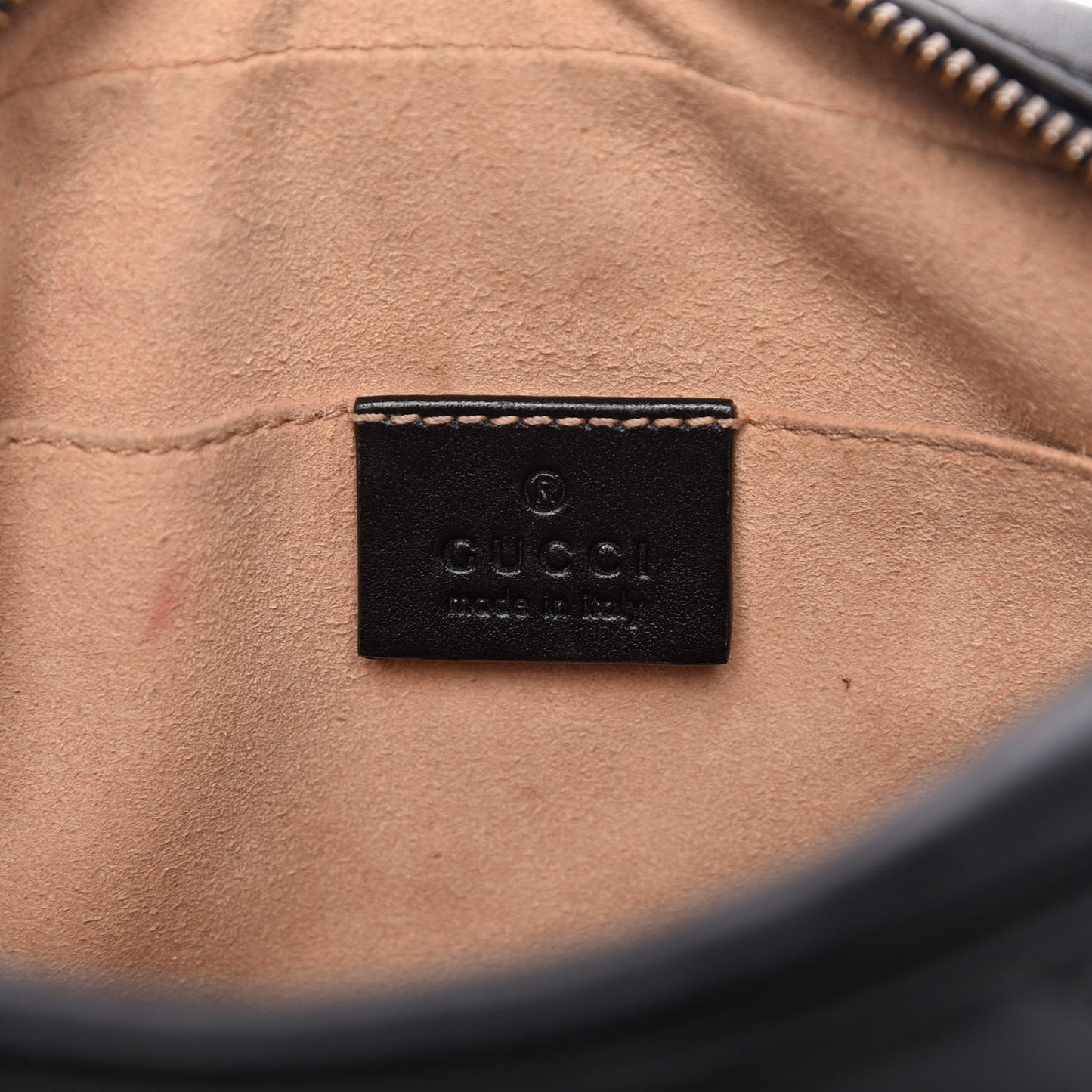 Calfskin Matelasse Mini GG Marmont Chain Shoulder Bag Black