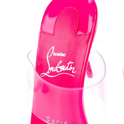 Christian Louboutin Patent PVC Just Nothing 85 Slide Sandals 36 Magnifique 6 of 9