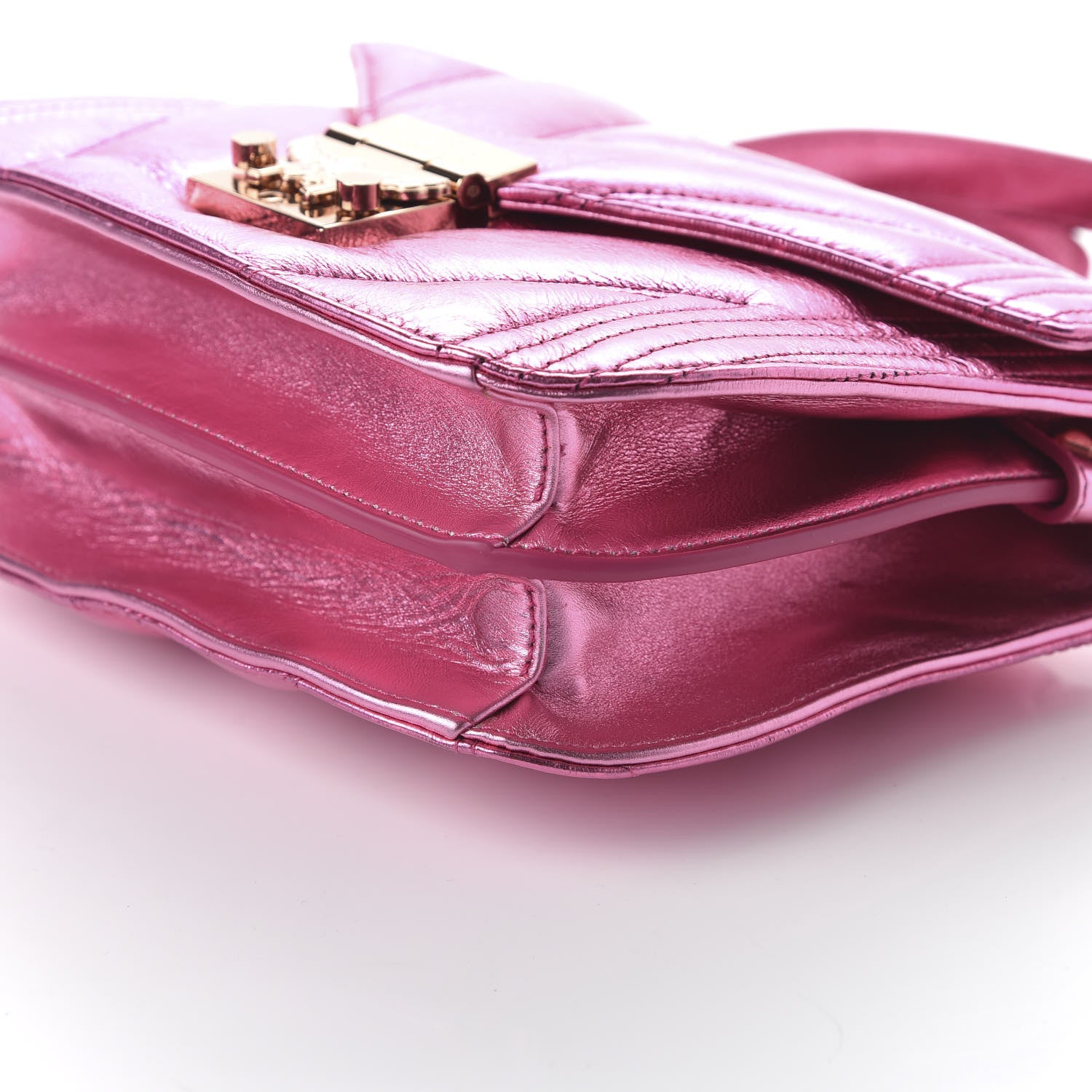 MCM Metallic Calfskin Quilted Patricia Crossbody Bag Viva Lila 7 of 9