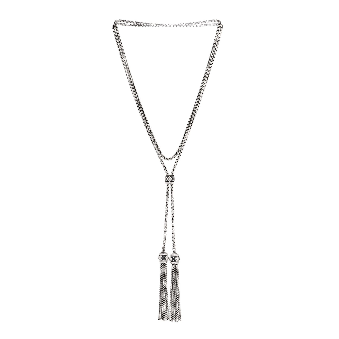 Sterling Silver Diamond Renaissance Tassel Necklace