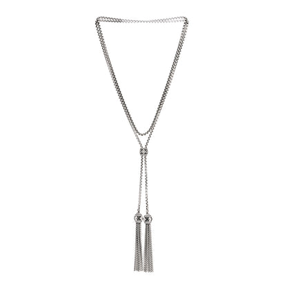 David Yurman Sterling Silver Diamond Renaissance Tassel Necklace 3 of 4