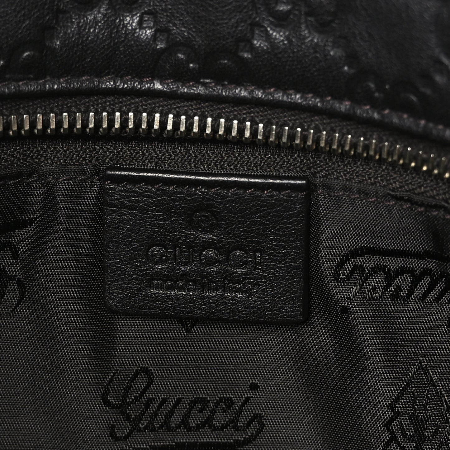 Guccissima Medium Zippered Shopping Tote Black