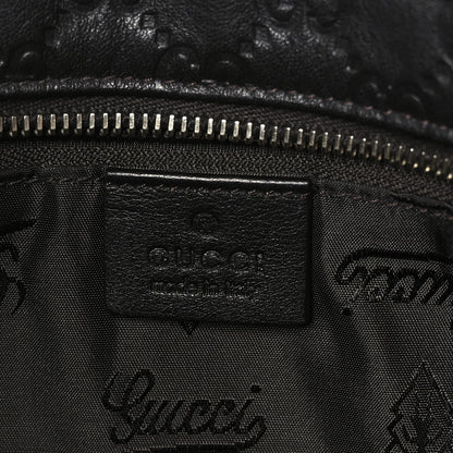 Gucci Guccissima Medium Zippered Shopping Tote Black 6 of 10
