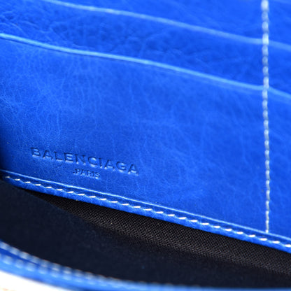 Balenciaga Veau Arena Multicolore Bazar Continental Zip Around Wallet Bleu Lazuli White 6 of 7