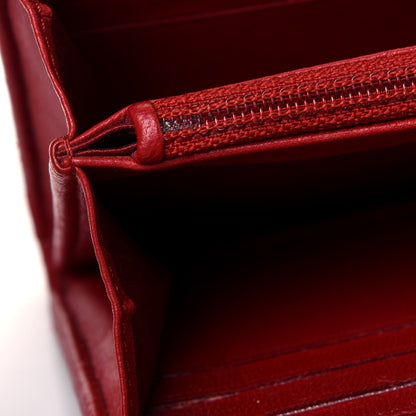 Chanel Lambskin Camellia Embossed Flap Wallet Red 11 of 21