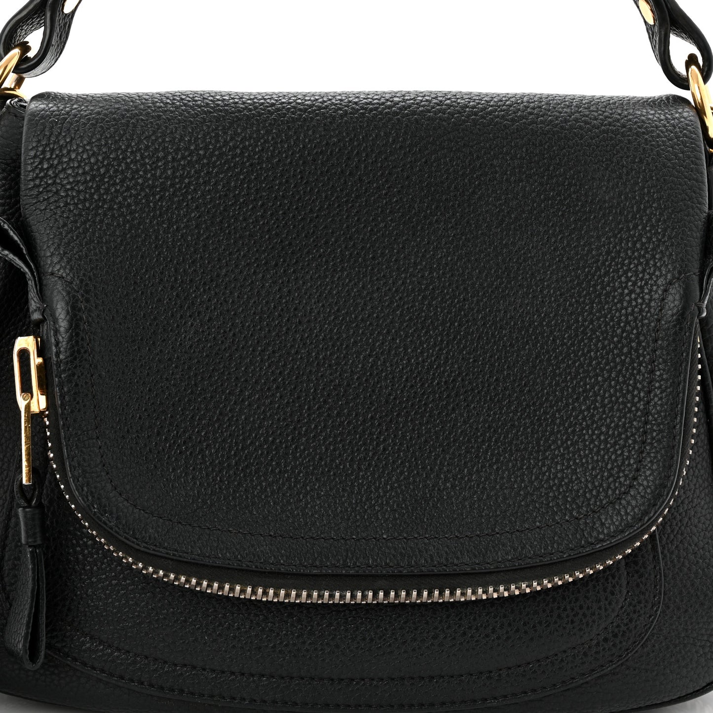 Grained Calfskin Medium Jennifer Crossbody Bag Black