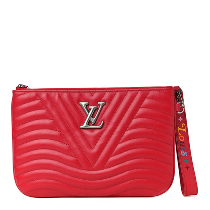 Louis Vuitton Calfskin New Wave Zipped Pochette Ecarlate 1 of 4