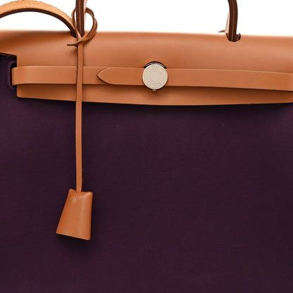 Hermes Toile Vache Hunter Herbag Zip 31 PM Cassis Fauve 9 of 12