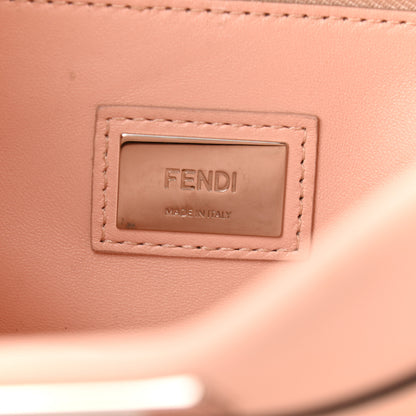 Fendi Vitello Seta Shiny Nappa Ribbon Lace Up Floral Medium Peekaboo Iconic Satchel Baby Pink Multicolor 7 of 12