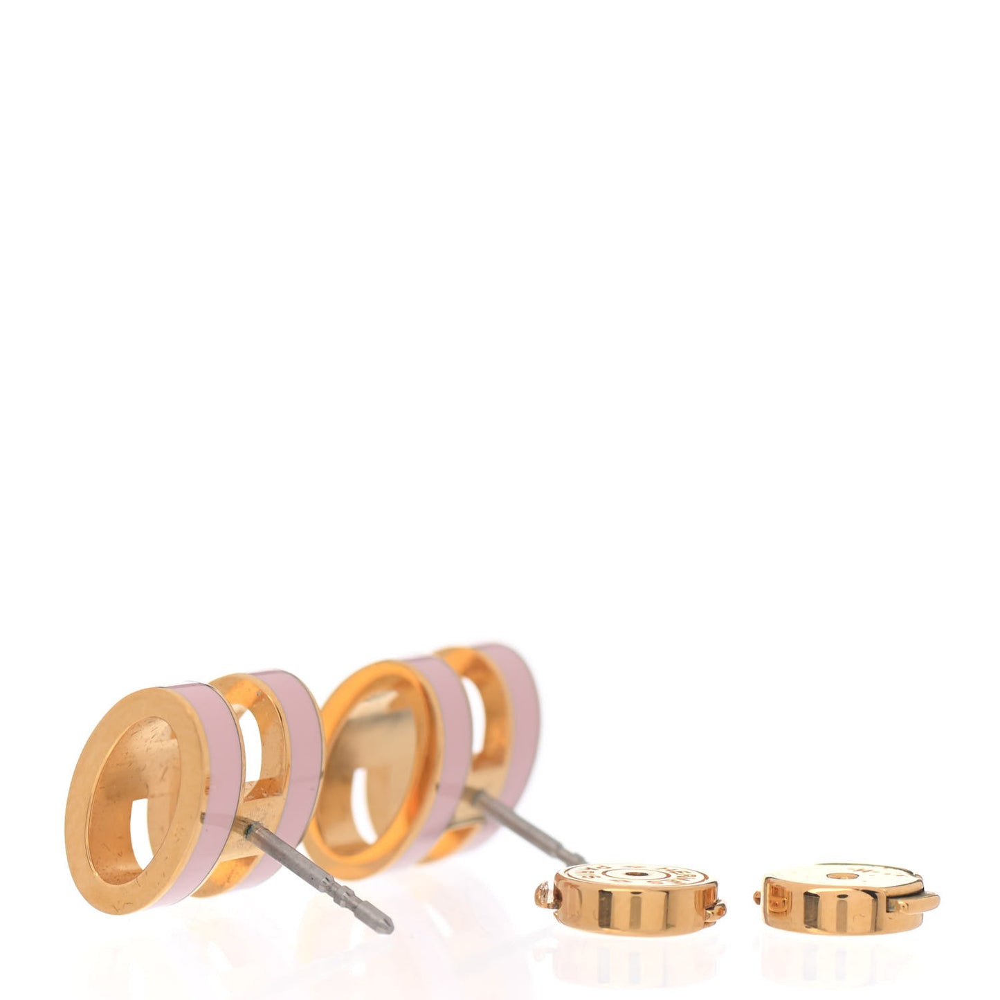 Gold Lacquered Pop H Earrings Rose Dragee