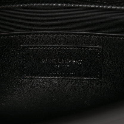 Saint Laurent Calfskin Lizard Embossed Classic Monogram Tassel Clutch Black 6 of 6