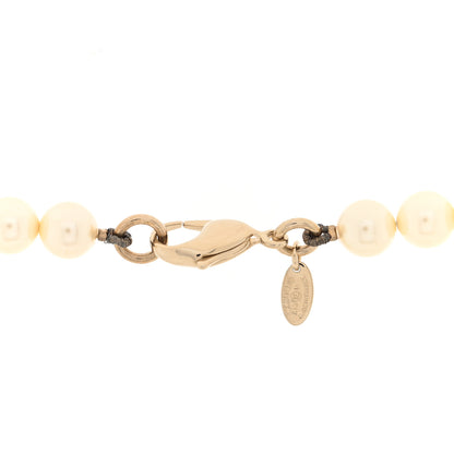 Chanel Graduated Pearl Crystal CC Long Necklace Light Gold 4 of 5