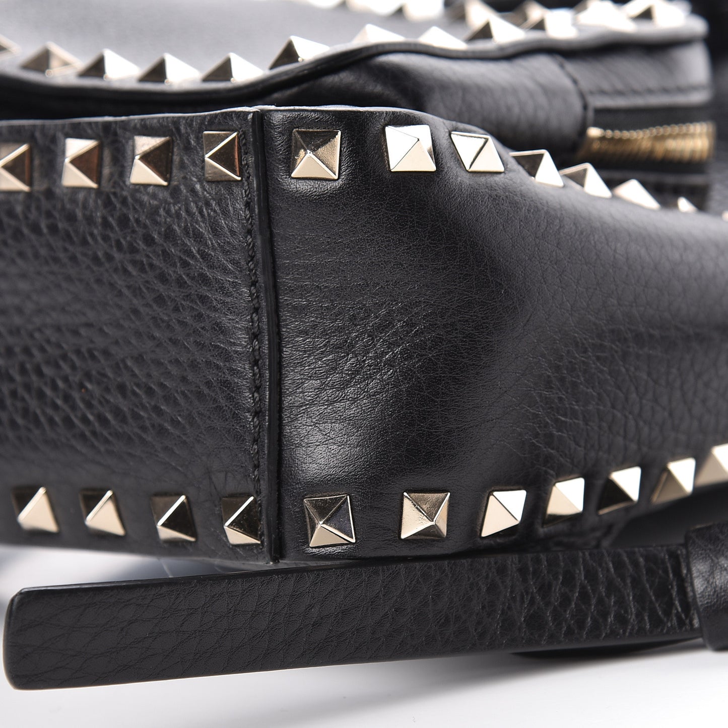 Pebbled Calfskin Mini Rockstud Backpack Black
