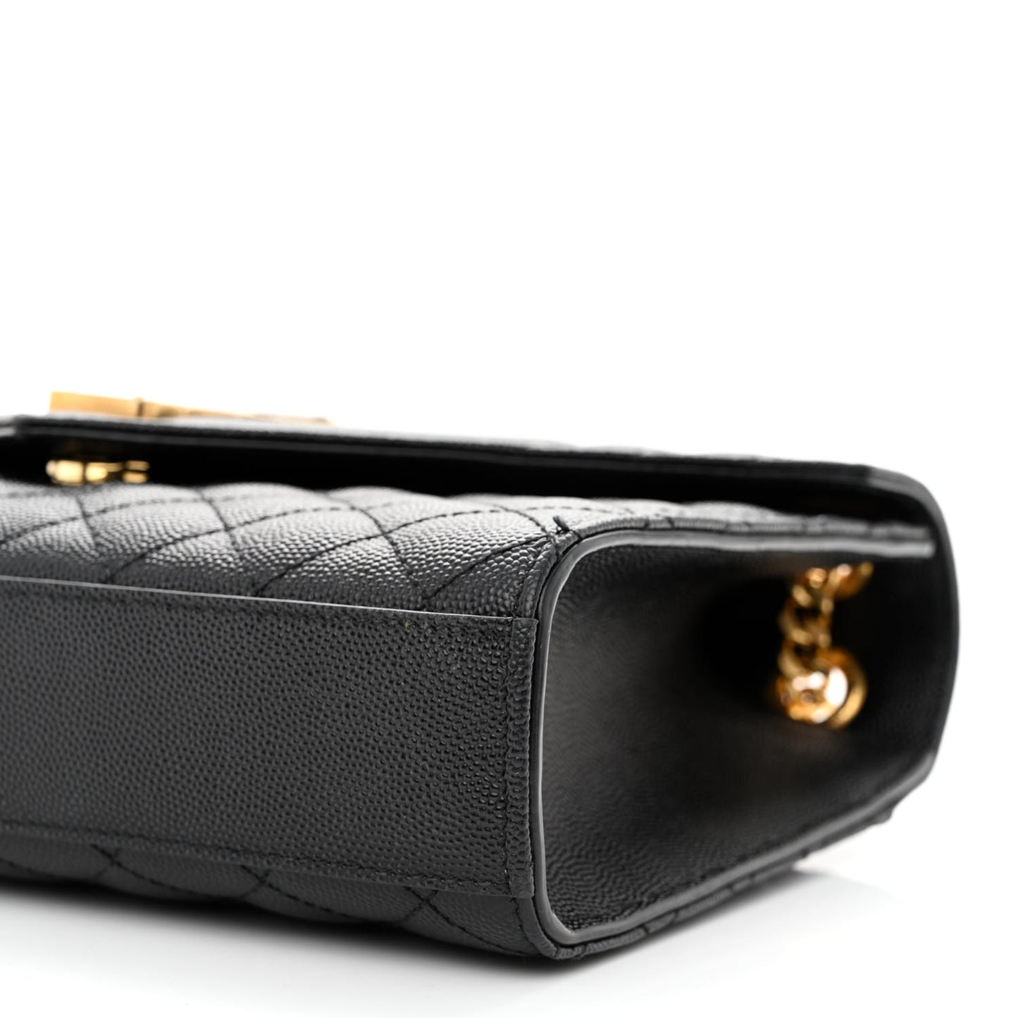 Grain De Poudre Textured Mixed Matelasse Triquilt Medium Monogram Satchel Black