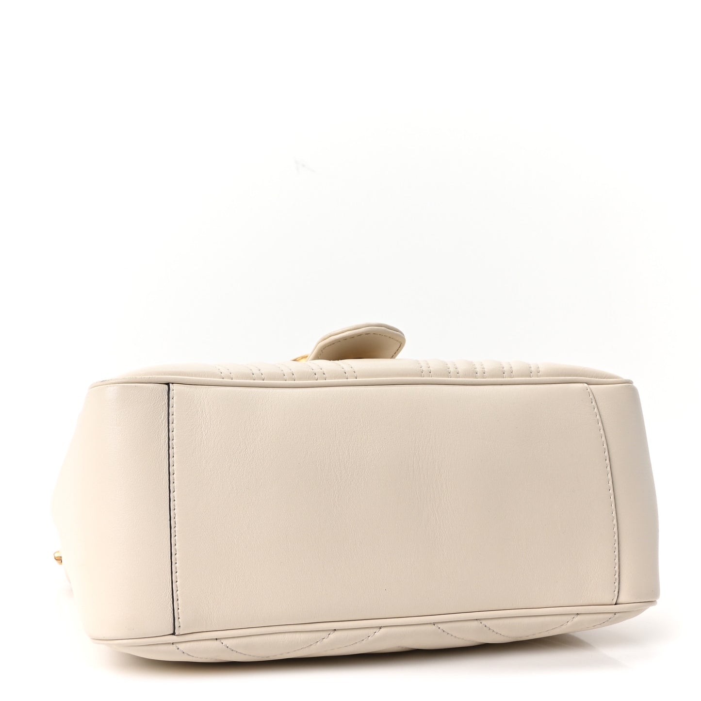 Calfskin Matelasse Small GG Marmont Top Handle Shoulder Bag White