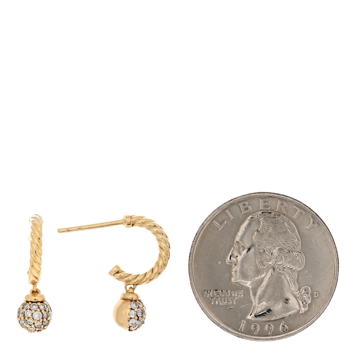 18K Yellow Gold Diamond Solari Hoop Pave Earrings