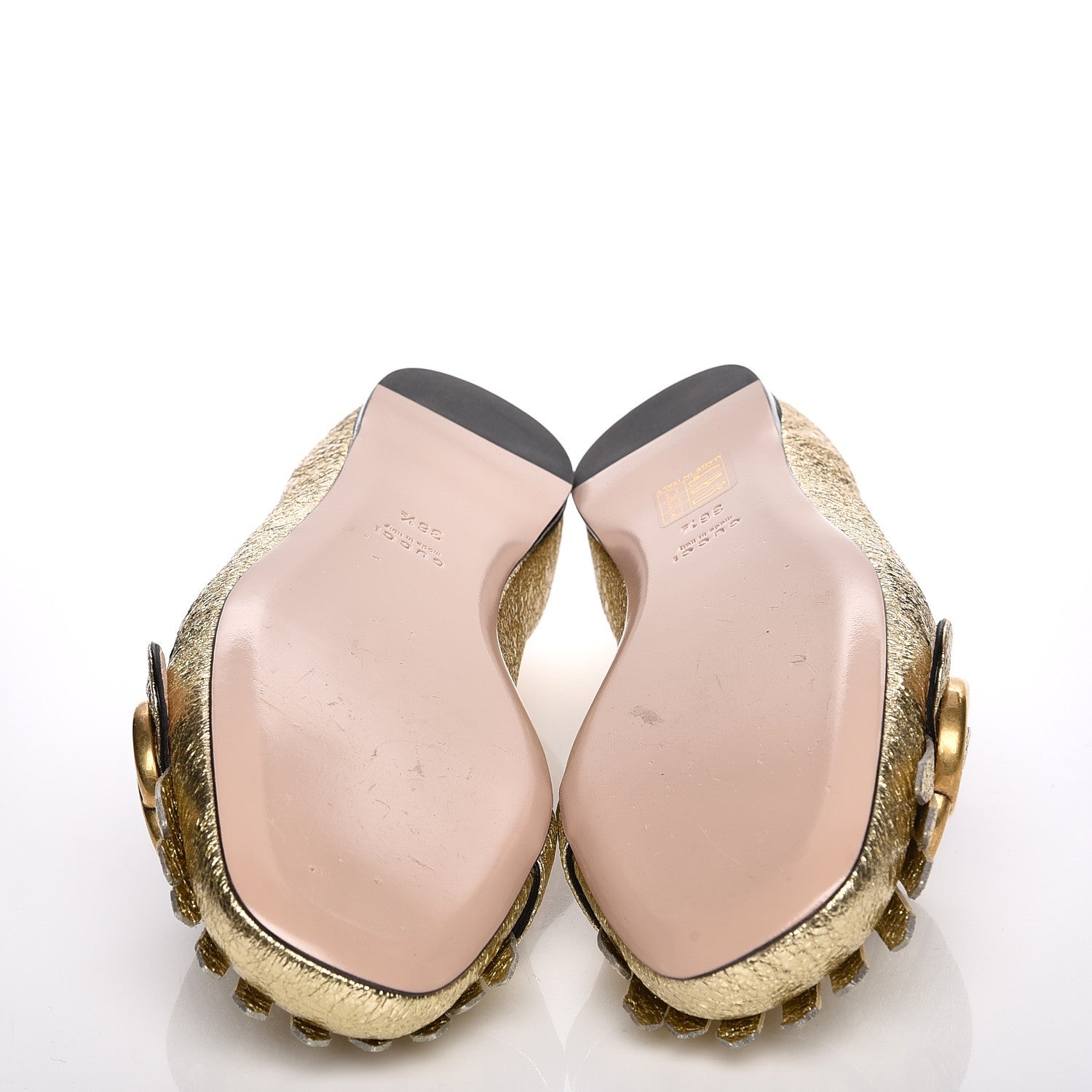 Gucci Galassia GG Marmont Fringe Flats 36.5 Platino 5 of 10