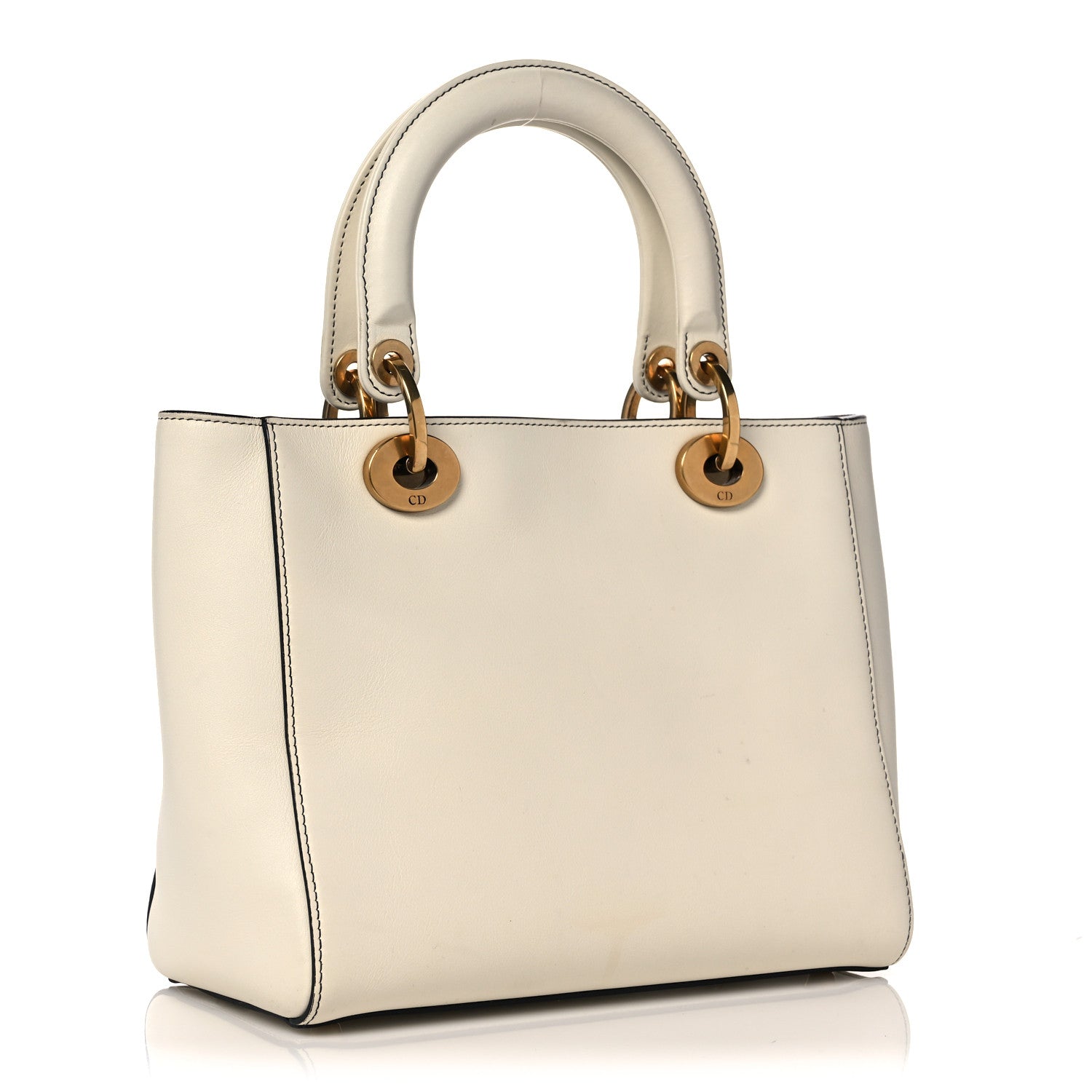 Christian Dior Calfskin Wheel of Fortune Medium Lady Dior Off White 3 of 17