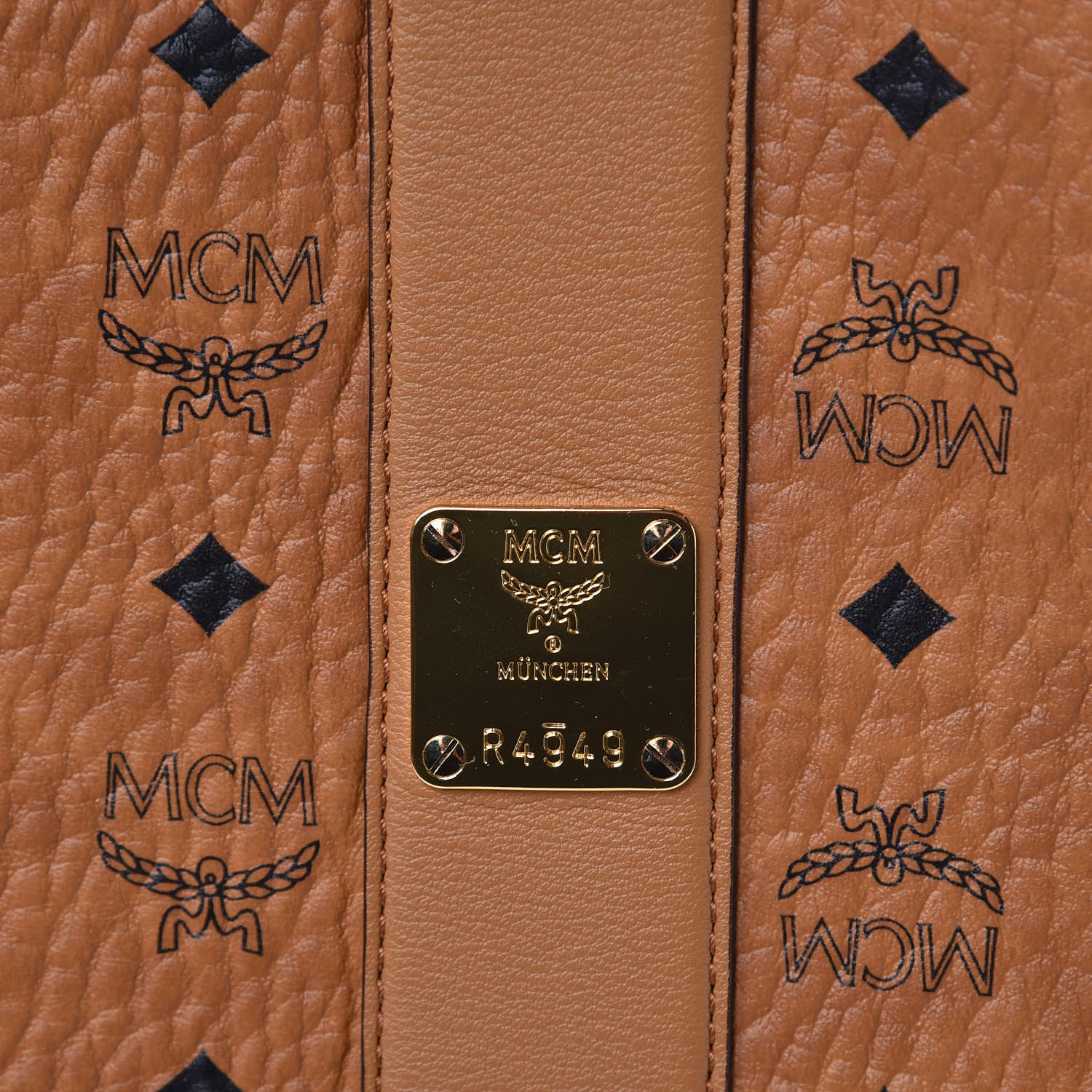 MCM Visetos Large Liz Reversible Shopper Tote Cognac 11 of 16