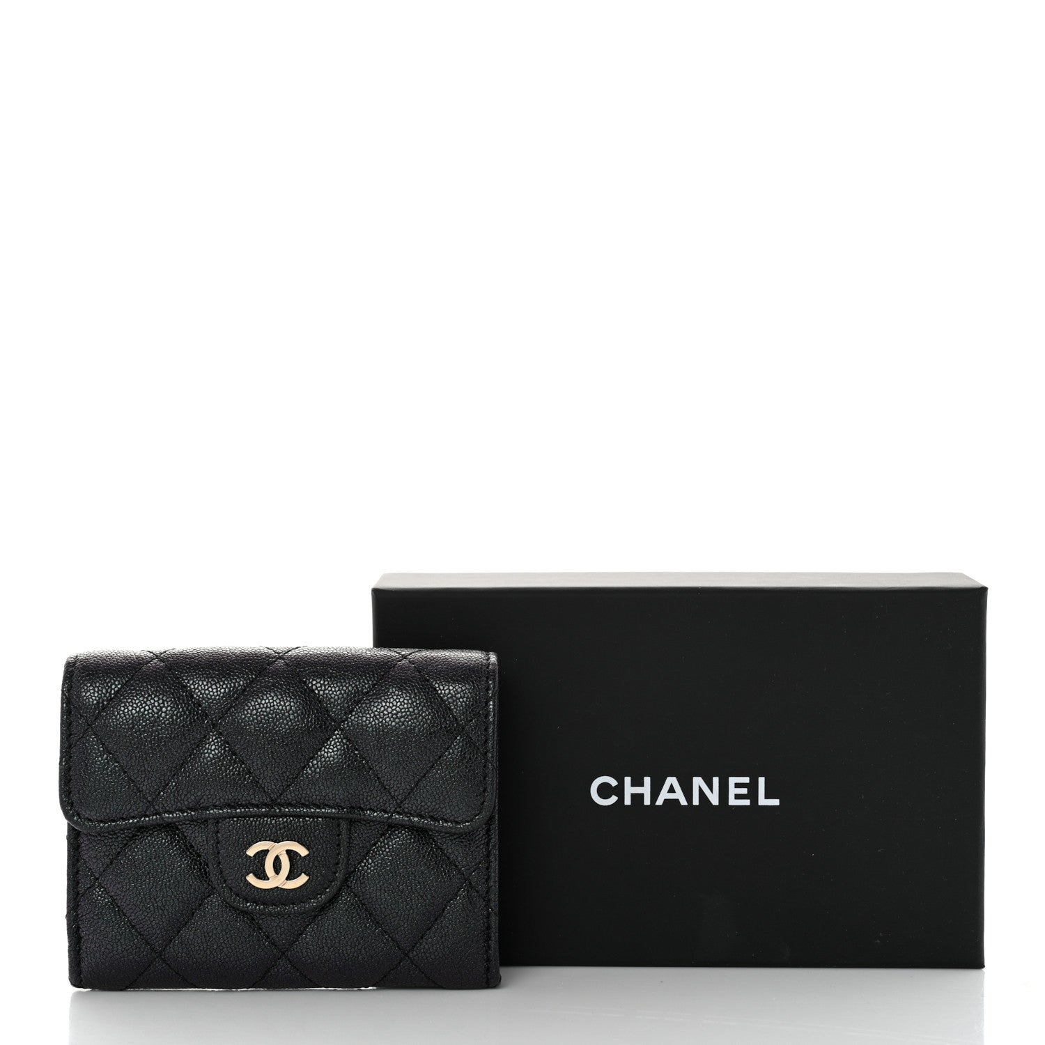 Chanel Iridescent Caviar Quilted Flap Card Holder Wallet Black 10 of 10