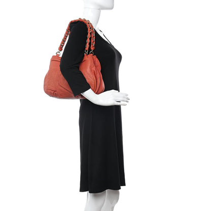 Fendi Crinkled Lambskin Small Mia Tote Red 2 of 11