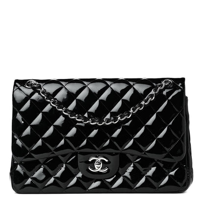 Chanel Patent Quilted Jumbo Double Flap Black 1 of 4