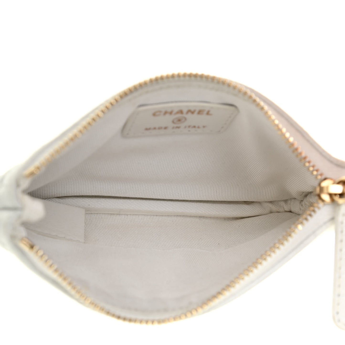 Calfskin Crocodile Embossed Cocodile Cosmetic Case White Gold