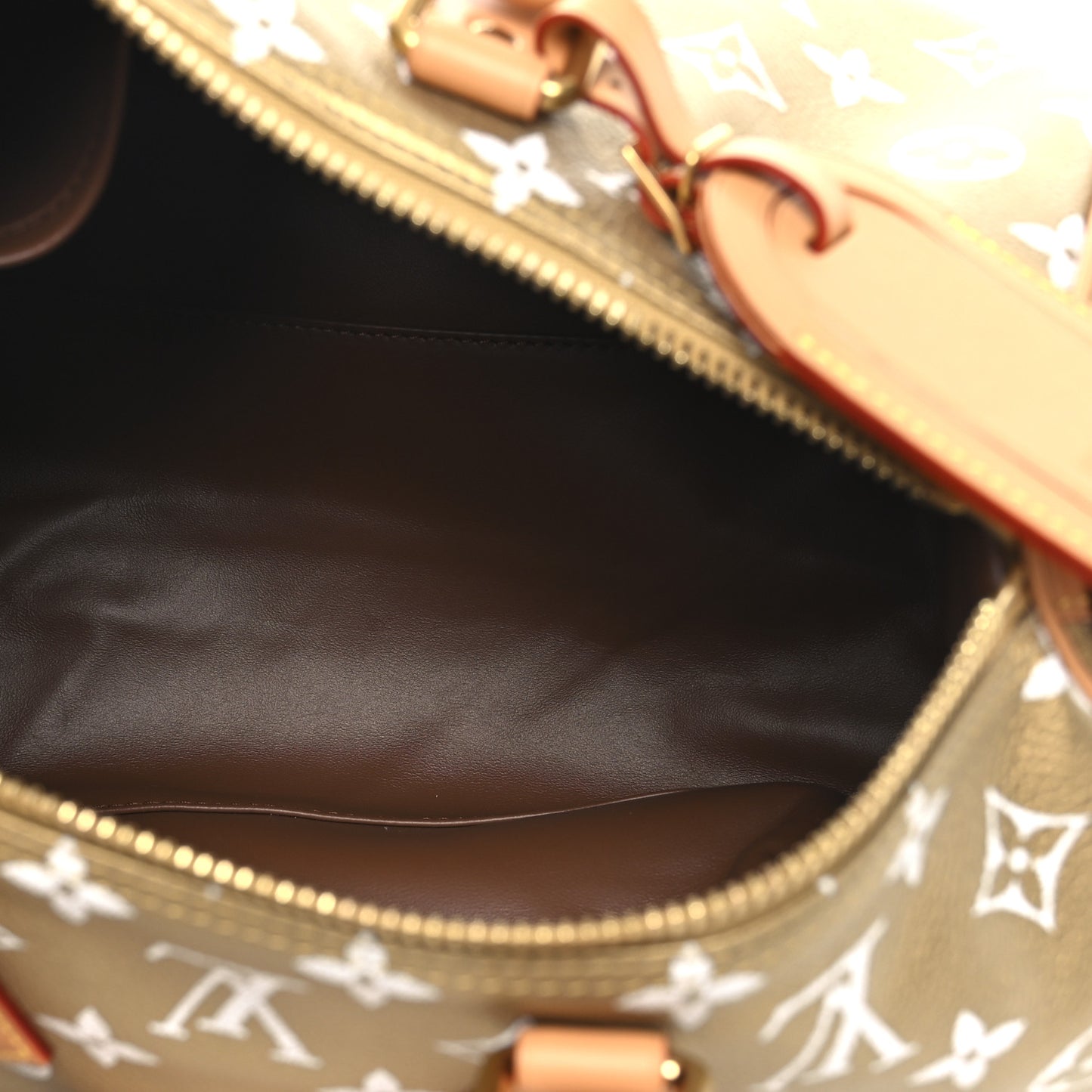 Metallic Calfskin Monogram Speedy P9 Bandouliere 30 Gold Kintsugi