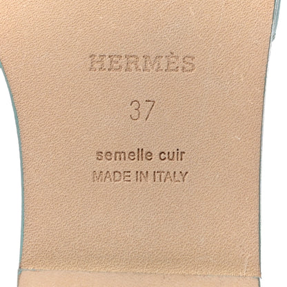 Hermes Epsom Oran Sandals 37 Vert Embrun 8 of 11