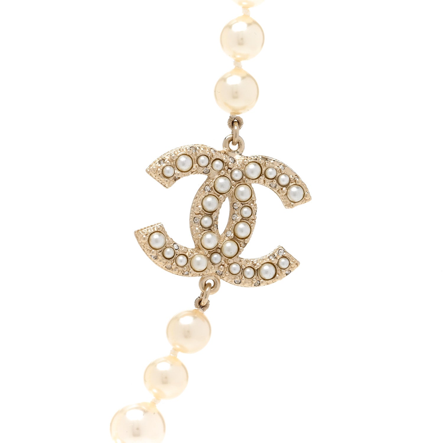 Chanel Pearl CC 100th Anniversary Necklace Light Gold 4 of 6