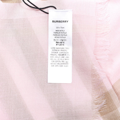 Burberry Wool Silk Giant Check Lightweight Scarf Alabaster Pink 4 of 4