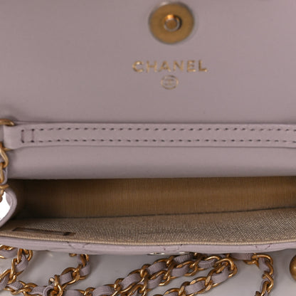 Chanel Lambskin Quilted Pearl Crush Clutch With Chain Light Purple 5 of 11