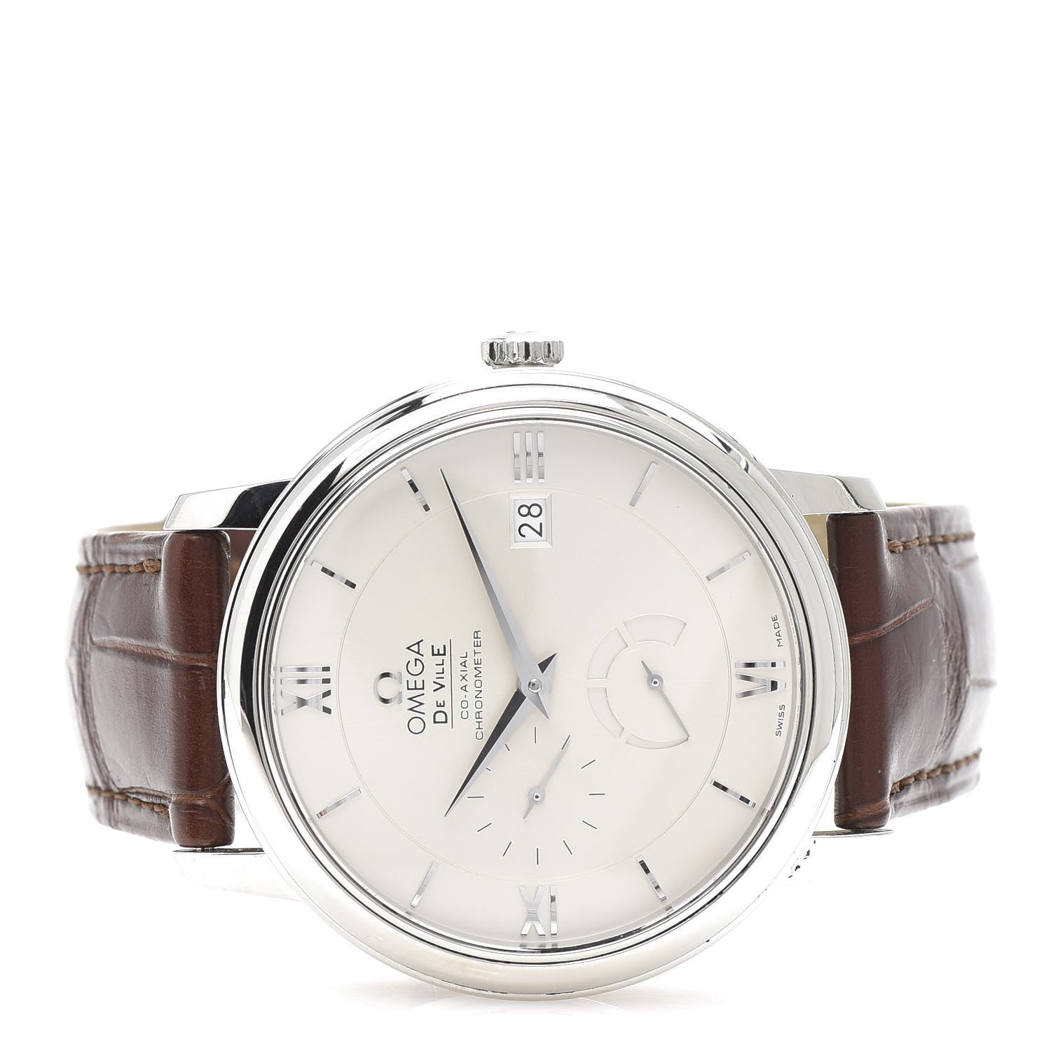 Omega Stainless Steel Alligator 39mm De Ville Prestige Co-Axial Power Reserve Automatic Watch 424.13.40.21.02.001 3 of 8