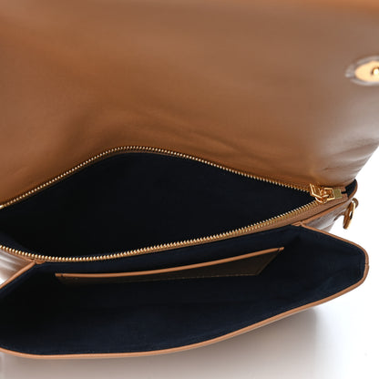 Louis Vuitton Lambskin Embossed Monogram Pochette Coussin Camel 4 of 4