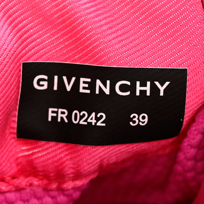 Givenchy Calfskin Suede Canvas Giv Runner Sneakers 39 Neon Pink 8 of 9