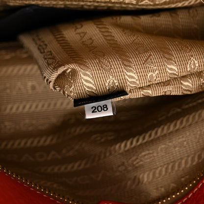 Prada Vitello Daino Side Zip Shopper Tote Fuoco 7 of 11