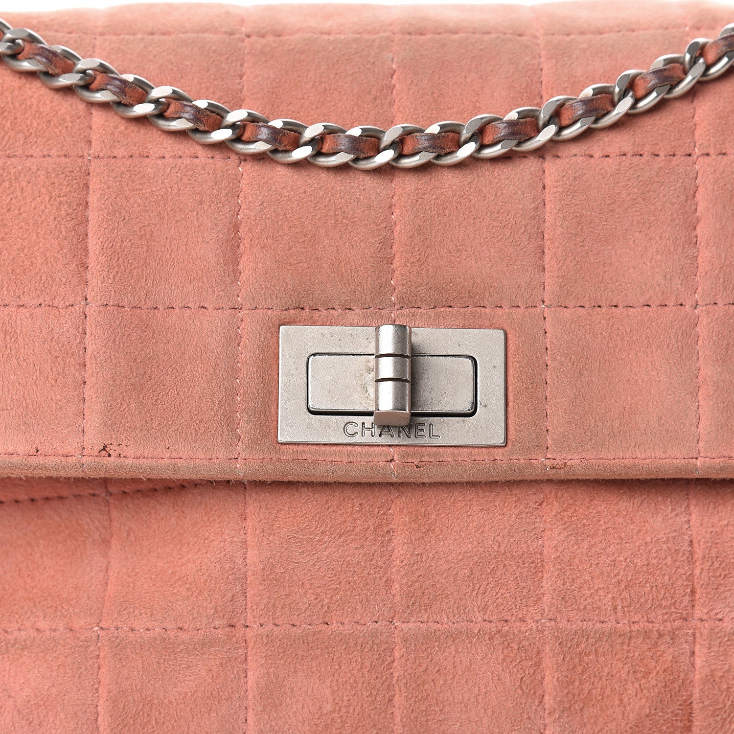 Chanel Suede Chocolate Bar Mademoiselle Flap Pink 15 of 27