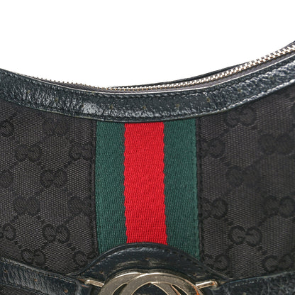 Gucci Monogram Web GG Reins Hobo Black 11 of 13
